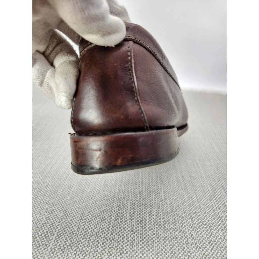 Allen Edmonds Patriot 11 3E Brown Leather Loafer Leather Dress Shoes Flaw EEE